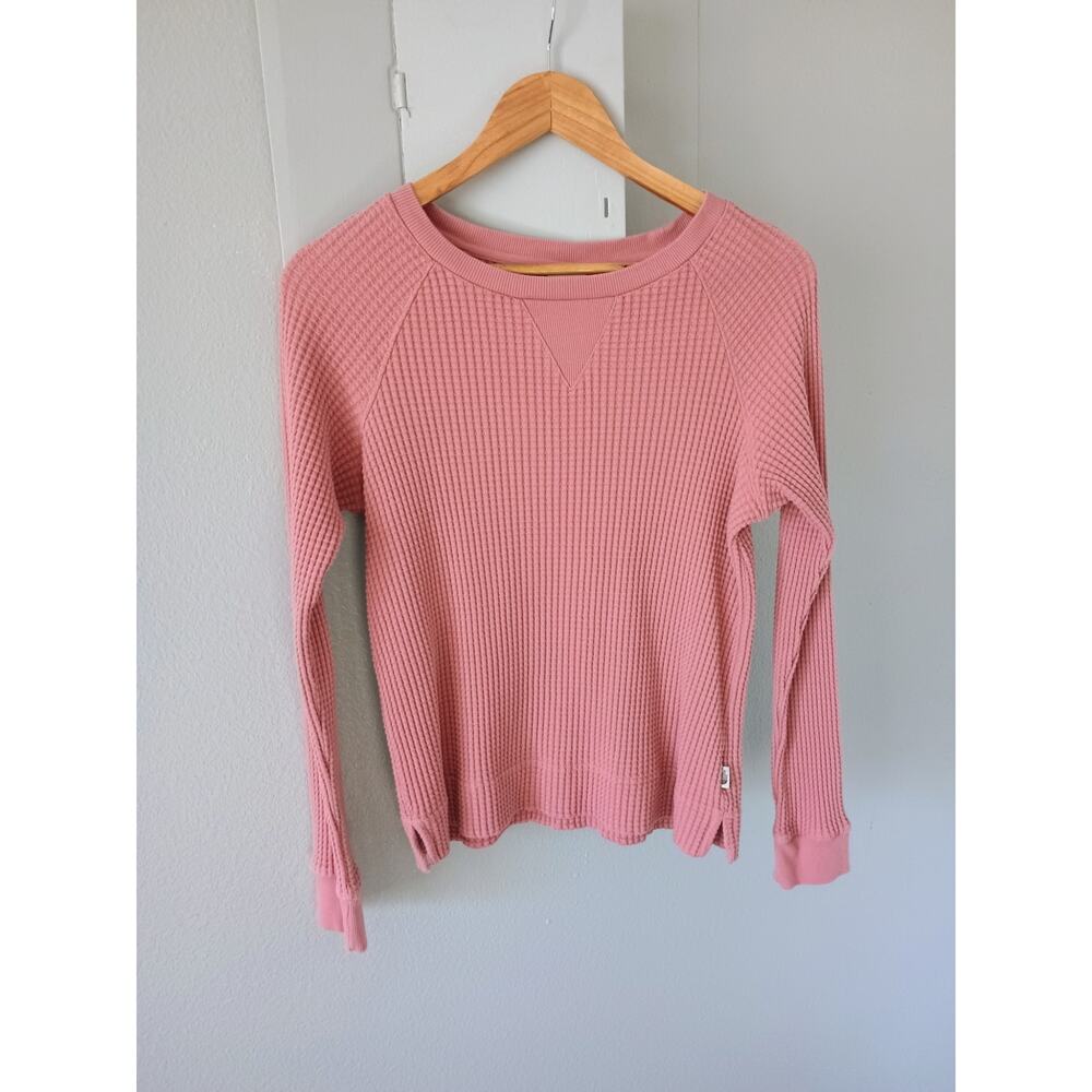 The North Face Chabot crew long-sleeve waffle-knit thermal pink gorpcore winter